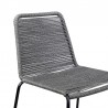 Armen Living Shasta Outdoor Metal and Grey Rope Stackable Counter Stool - Set of 2 Half Front