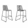 Armen Living Shasta Outdoor Metal and Grey Rope Stackable Counter Stool - Set of 2 - Armen Living Shasta Outdoor Metal and Grey Rope Stackable Counter Stool - Set of 2