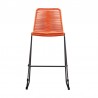 Armen Living Shasta Outdoor Metal and Rope Stackable Counter Stool - Tangerine Front View