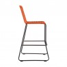Armen Living Shasta Outdoor Metal and Rope Stackable Counter Stool - Tangerine Side View