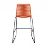 Armen Living Shasta Outdoor Metal and Rope Stackable Counter Stool - Tangerine Back View