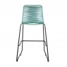 Armen Living Shasta Outdoor Metal and Rope Stackable Counter Stool - Wasabi Back
