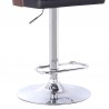  Armen Living Storm Barstool in Chrome finish with Walnut wood and Black / Cream Faux Leather