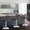 Armen Living Storm Barstool in Chrome finish with Walnut wood and Black Faux Leather