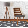 Armen Living Storm Mid-Century Dining Chair In Walnut Wood And Charcoal Fabric