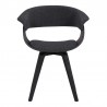 Armen Living Summer Contemporary Dining Chair In Black Brush Wood Finish And Charcoal Fabric 02