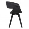 Armen Living Summer Contemporary Dining Chair In Black Brush Wood Finish And Charcoal Fabric 04