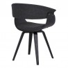 Armen Living Summer Contemporary Dining Chair In Black Brush Wood Finish And Charcoal Fabric 03
