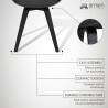 Armen Living Summer Contemporary Dining Chair In Black Brush Wood Finish And Charcoal Fabric