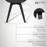 Armen Living Summer Contemporary Dining Chair In Black Brush Wood Finish And Charcoal Fabric - Armen Living Summer Contemporary Dining Chair In Black Brush Wood Finish And Charcoal Fabric