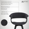 Armen Living Summer Contemporary Dining Chair In Black Brush Wood Finish And Charcoal Fabric 