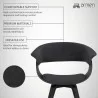 Armen Living Summer Contemporary Dining Chair In Black Brush Wood Finish And Charcoal Fabric  - Armen Living Summer Contemporary Dining Chair In Black Brush Wood Finish And Charcoal Fabric 