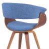 Summer Mid-Century Chair in Blue Fabric with Walnut Wood Finish 06