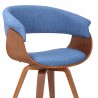 Summer Mid-Century Chair in Blue Fabric with Walnut Wood Finish 05