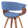 Summer Mid-Century Chair in Blue Fabric with Walnut Wood Finish 07