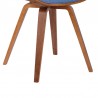 Summer Mid-Century Chair in Blue Fabric with Walnut Wood Finish 04