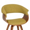 Summer Modern Chair In Green Fabric and Walnut Wood 03