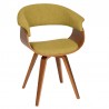 Summer Modern Chair In Green Fabric and Walnut Wood 02