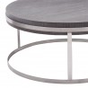 Armen Living Sunset Coffee Table in Brushed Stainless Steel finish with Grey Top - Tabletop Close-Up