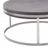 Armen Living Sunset Coffee Table in Brushed Stainless Steel finish with Grey Top - Tabletop Close-Up - Armen Living Sunset Coffee Table in Brushed Stainless Steel finish with Grey Top - Tabletop Close-Up