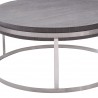 Armen Living Sunset Coffee Table in Brushed Stainless Steel finish with Grey Top - Close-Up