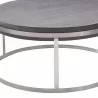 Armen Living Sunset Coffee Table in Brushed Stainless Steel finish with Grey Top - Close-Up - Armen Living Sunset Coffee Table in Brushed Stainless Steel finish with Grey Top - Close-Up