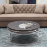 Armen Living Sunset Coffee Table in Brushed Stainless Steel finish with Grey Top - Lifestyle