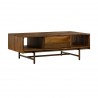 Superb Rustic Oak Coffee Table with Drawer - Angled