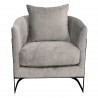 Swan Contemporary Accent Chair with Black Iron Finish and Beige - Front