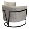Swan Contemporary Accent Chair with Black Iron Finish and Beige - Back Angle