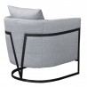Armen Living Swan Contemporary Accent Chair With Black Iron Finish Gray Fabric 003