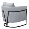 Armen Living Swan Contemporary Accent Chair with Black Iron Finish Grey Fabric - Back Angle