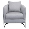 Armen Living Swan Contemporary Accent Chair With Black Iron Finish Gray Fabric 001