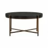 Armen Living Sylvie Brushed Oak and Metal Round Coffee Table Front - Armen Living Sylvie Brushed Oak and Metal Round Coffee Table Front
