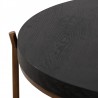 Armen Living Sylvie Brushed Oak and Metal Round Coffee Table Half