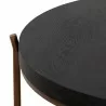 Armen Living Sylvie Brushed Oak and Metal Round Coffee Table Half - Armen Living Sylvie Brushed Oak and Metal Round Coffee Table Half