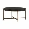 Armen Living Sylvie Brushed Oak and Metal Round Coffee Table - Armen Living Sylvie Brushed Oak and Metal Round Coffee Table
