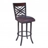 Armen Living Tahiti Barstool in Auburn Bay finish with Brown Pu upholstery Side View