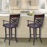 Armen Living Tahiti Arm Barstool in Auburn Bay finish with Brown Pu upholstery