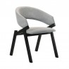 Armen Living Talulah Gray Fabric and Black Veneer Dining Side Chairs- Side Angle