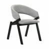 Armen Living Talulah Gray Fabric and Black Veneer Dining Side Chairs- Side Angle - Armen Living Talulah Gray Fabric and Black Veneer Dining Side Chairs- Side Angle