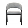 Armen Living Talulah Gray Fabric and Black Veneer Dining Side Chairs- Front