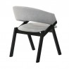 Armen Living Talulah Gray Fabric and Black Veneer Dining Side Chairs- Back
