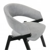 Armen Living Talulah Gray Fabric and Black Veneer Dining Side Chairs- Side Half View