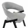 Armen Living Talulah Gray Fabric and Black Veneer Dining Side Chairs- Side Half View - Armen Living Talulah Gray Fabric and Black Veneer Dining Side Chairs- Side Half View
