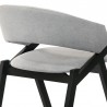 Armen Living Talulah Gray Fabric and Black Veneer Dining Side Chairs- Half Back