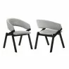 Armen Living Talulah Gray Fabric and Black Veneer Dining Side Chairs- Set - Armen Living Talulah Gray Fabric and Black Veneer Dining Side Chairs- Set