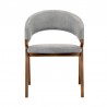Armen Living Talulah Gray Fabric and Walnut Veneer Dining Side Chairs - Front