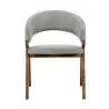 Armen Living Talulah Gray Fabric and Walnut Veneer Dining Side Chairs - Front - Armen Living Talulah Gray Fabric and Walnut Veneer Dining Side Chairs - Front