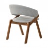 Armen Living Talulah Gray Fabric and Walnut Veneer Dining Side Chairs - Back